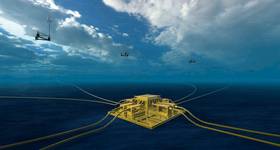 Subsea Collector connects multiple wind turbines in a star configuration to floating wind’s first subsea power distribution system.
Source Aker Solutions