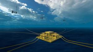 Subsea Collector connects multiple wind turbines in a star configuration to floating wind’s first subsea power distribution system.
Source Aker Solutions