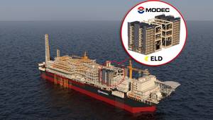 Concept illustration of FPSO with full scale (100 MW) SOFC installation with integrated carbon capture (Credit: MODEC)