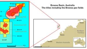 Location of the Browse gas fields and the titles (Credit: Inpex)
