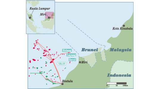 For Illustration Only - JX's gas fields in Malaysia - Credit: JX