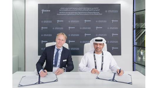 The agreement was signed at the ADIPEC 2022 Exhibition in Abu Dhabi by Captain Mohamed Juma Al Shamisi, Managing Director and Group CEO, AD Ports Group and Mark Heine, Fugro CEO. - Credit: AD Ports