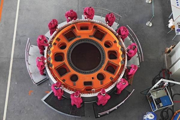 Optimal outputs: a wind-turbine permanent magnet generator at The Switch in Deyang. Image Courtesy Yaskawa’s The Switch