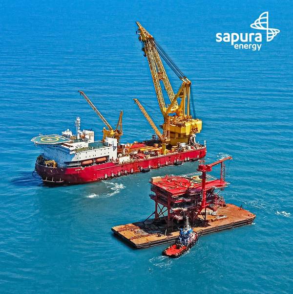 Sapura 3500 with Hokchi satellite platform - Credit: Sapura Energy