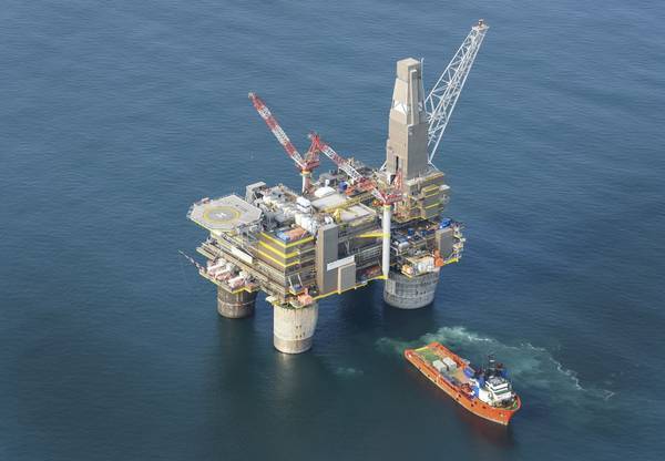 Sakhalin Energy's Lunskoye-A offshore platform - Credit: Sakhalin Energy