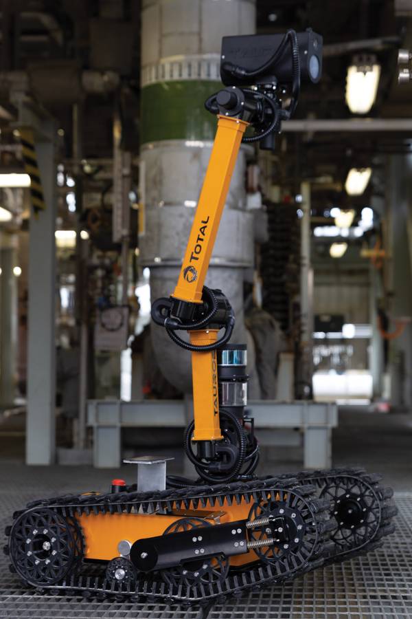 Stevie, the Taurob robot, at Shetland Gas Plant. Photo from Total. 