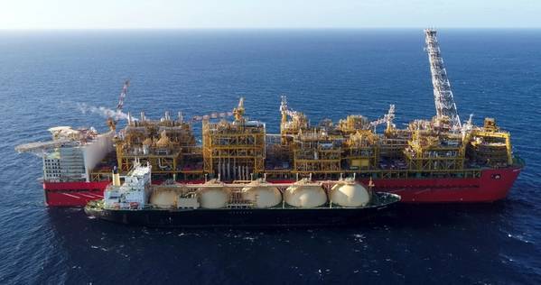 An LNG tanker next to the Prelude FLNG facility - File Photo: Shell