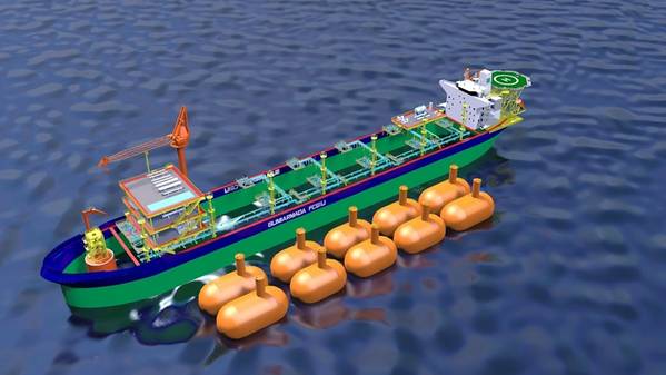 Rendering  of the floating carbon storage and injection unit (FCSIU) – Courtesy of Bumi Armada