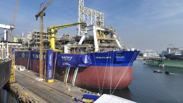 Yinson Production officially named its latest addition to the fleet, FPSO Atlanta, during a naming ceremony held at Dubai Drydocks World on December 13, 2023. Image courtesy Yinson Production