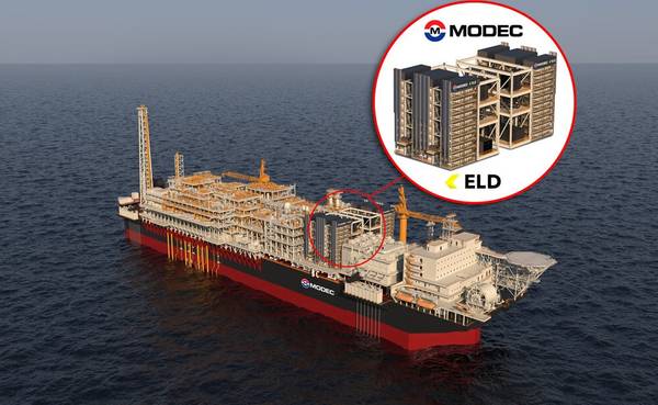 Concept illustration of FPSO with full scale (100 MW) SOFC installation with integrated carbon capture (Credit: MODEC)