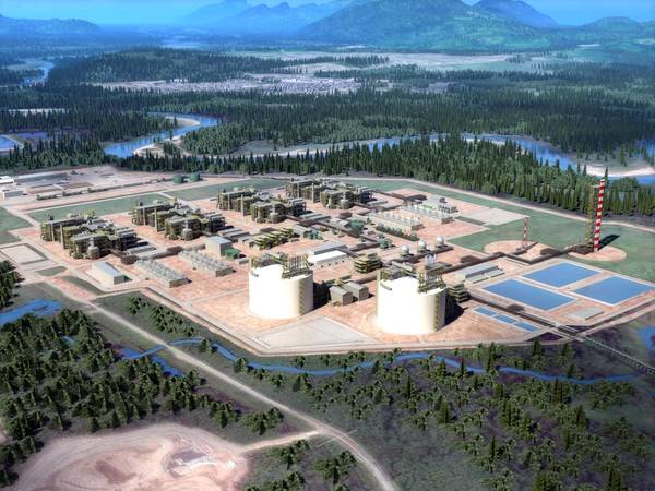 Rendering of the LNG export facility (Image: LNG Canada)