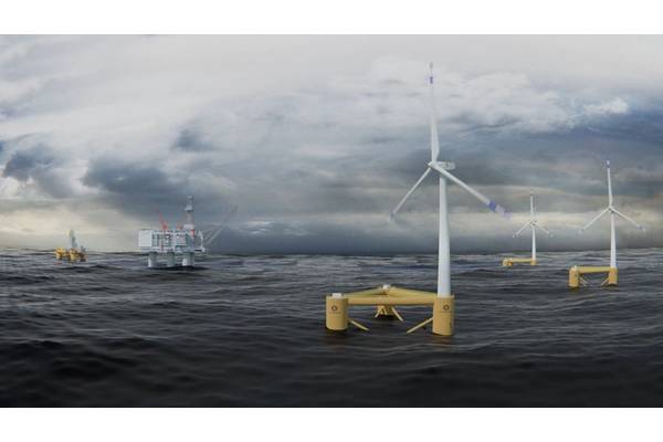 Norwegian offshore drilling contractor Odfjell Drilling has invested in Oceanwind, a developer of harsh environment floating wind turbines, which is planned to enable zero-emission offshore drilling. Photo: Odfjell