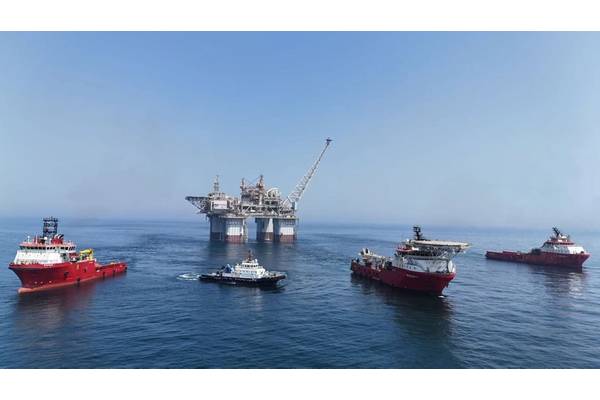 Scarborough FPU floatover operation (Credit Woodside Energy)